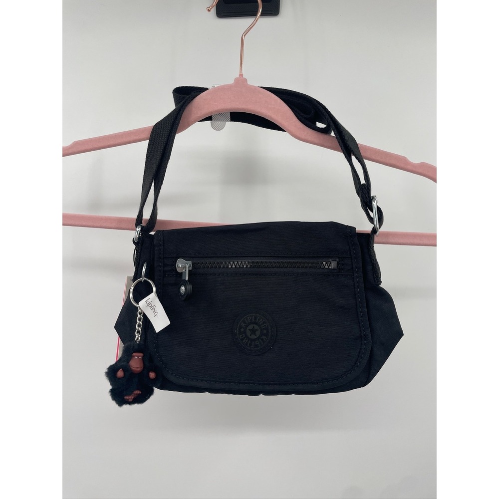 New With Tag Kipling Sabian Black‎ Tonal Crossbody Bag